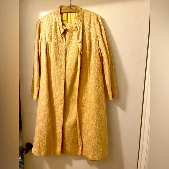 60s gold dress 1960s Peach and Gold Tulle Party Cocktail Dress, sz. S main image 0